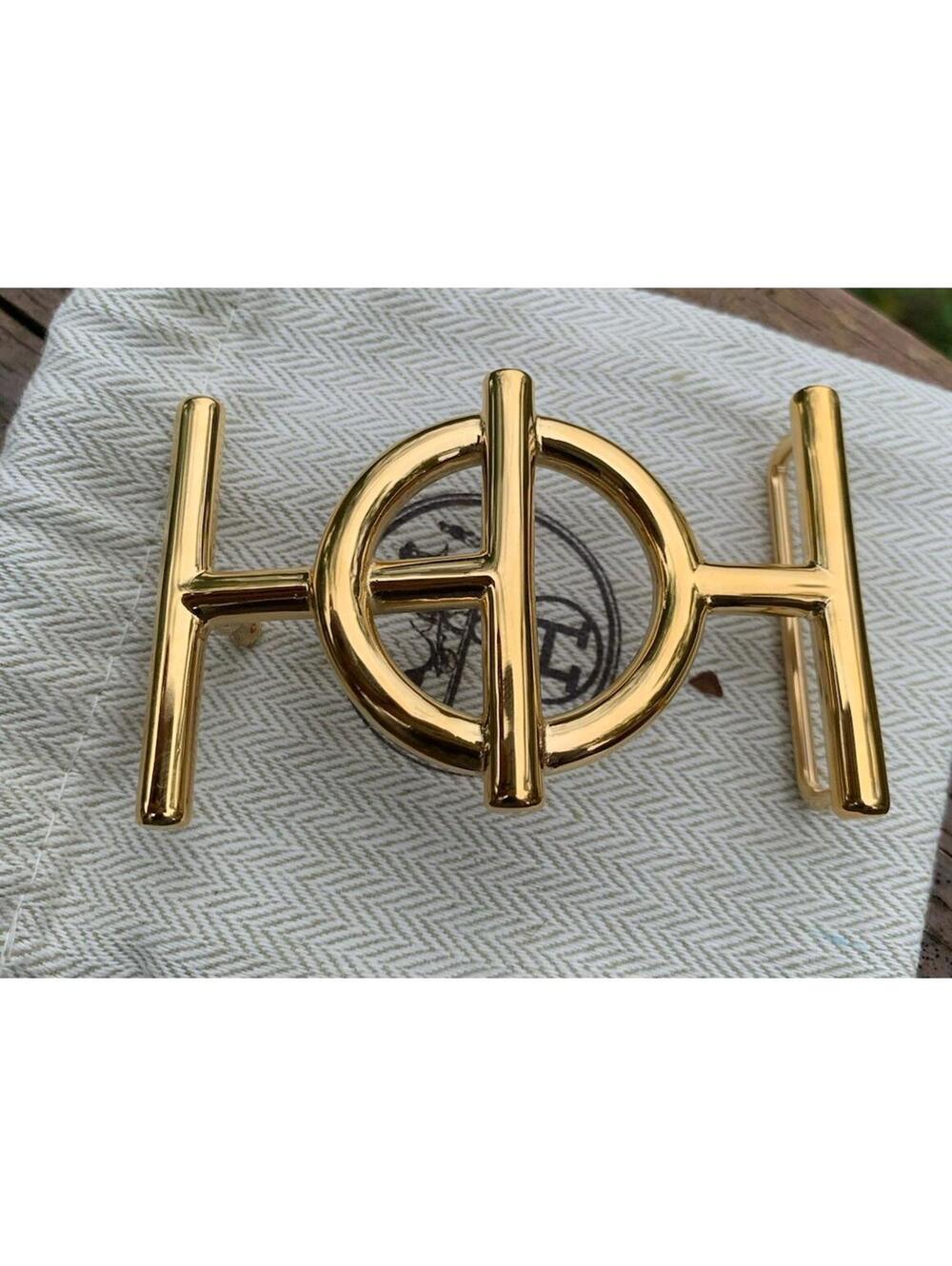 38mm H Herme Belt Buckle Gold Ulysse New Hermes Metal Large Pouch